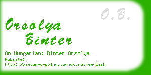 orsolya binter business card